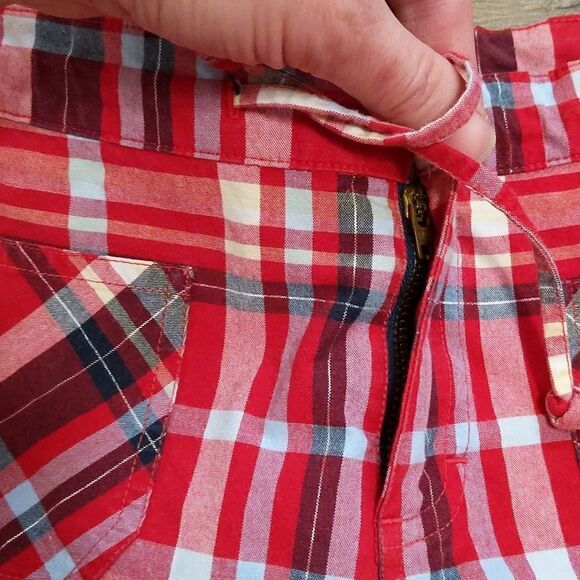 Tommy Jeans capri plaid low rise front pockets pants 7 - Picture 5 of 9